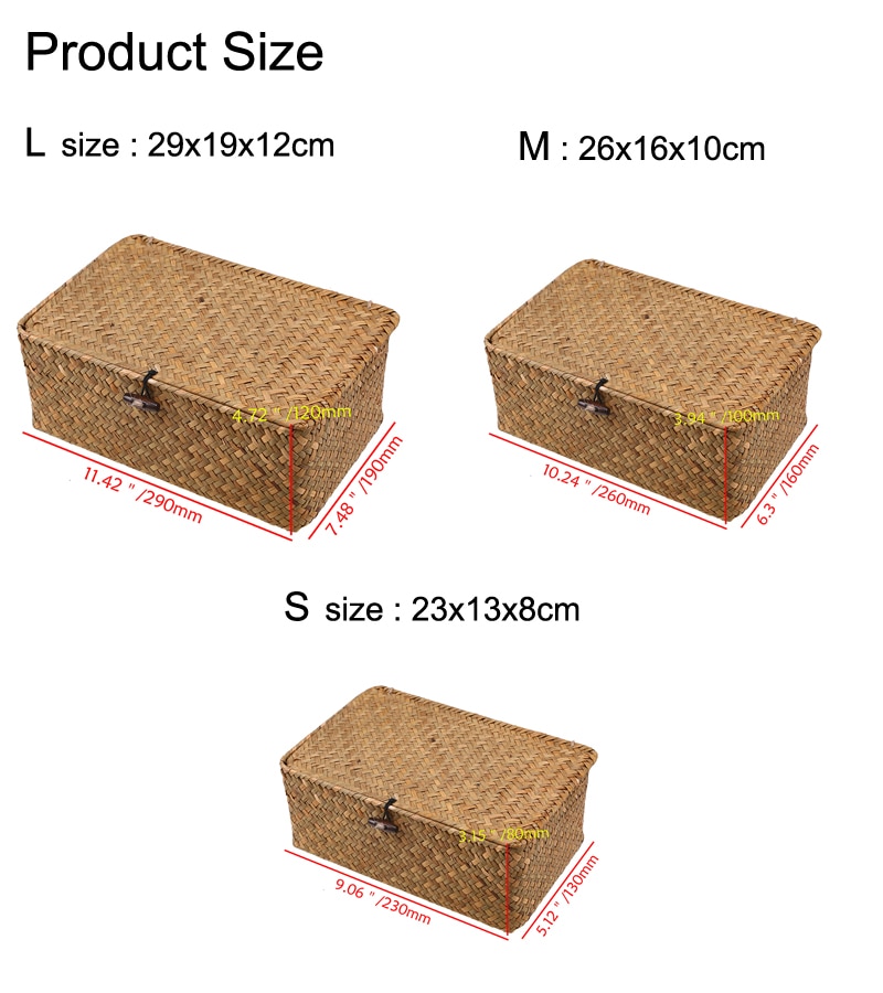 Woven Seagrass Storage Box with Lid Woven Seagrass Storage Box with Lid