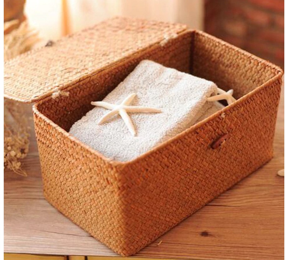 Seagrass Storage Basket with Lid - Image 6