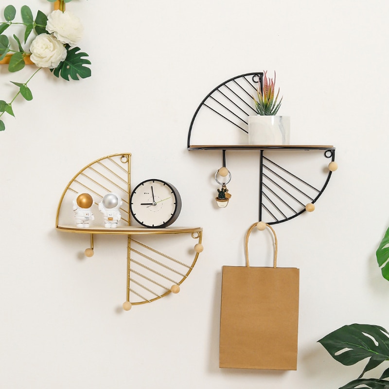 Modern Metal Wall Shelf – Gold & Black - Image 5