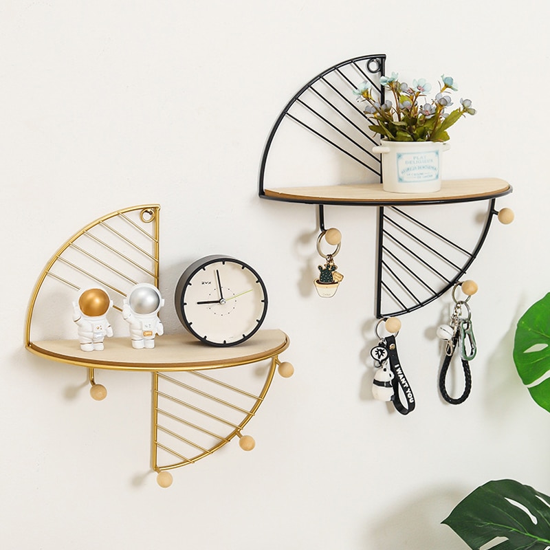 Modern Metal Wall Shelf – Gold & Black - Image 6