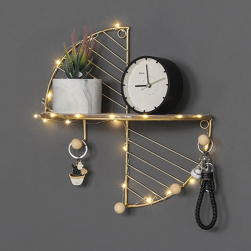 Modern Metal Wall Shelf – Gold & Black - Image 7