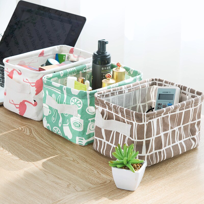 Waterproof Desktop Storage Basket with Nature Prints Waterproof Desktop Storage Basket with Nature Prints