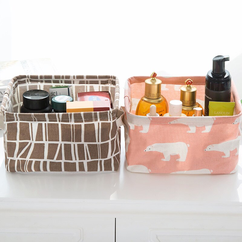 Waterproof Desktop Storage Basket with Nature Prints Waterproof Desktop Storage Basket with Nature Prints