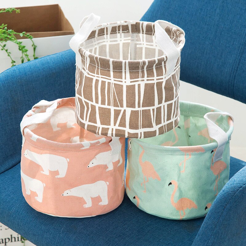 Waterproof Desktop Storage Basket with Nature Prints Waterproof Desktop Storage Basket with Nature Prints