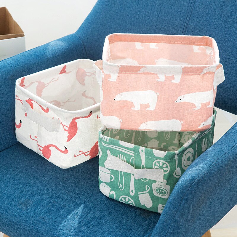 Waterproof Desktop Storage Basket with Nature Prints