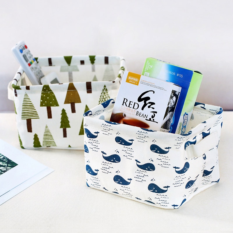 Waterproof Desktop Storage Basket with Nature Prints - Image 7