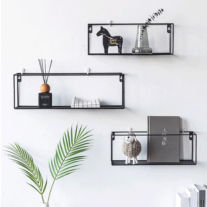 Wrought Iron Grid Wall Shelf - Image 4