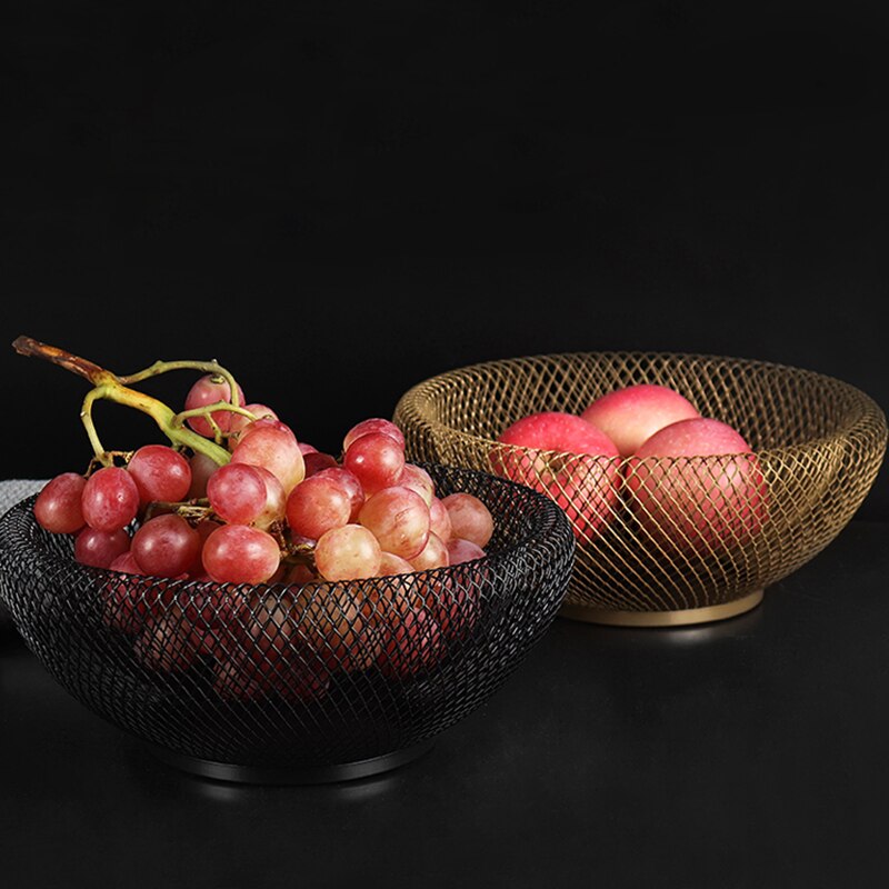 Iron Fruit Basket in Gold and Black