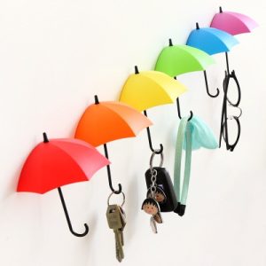 Set of 3 Pastel Umbrella Wall Hooks
