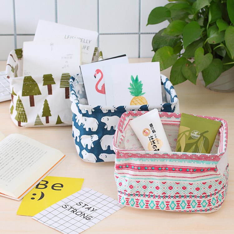 Waterproof Desktop Storage Basket with Nature Prints