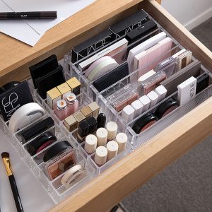 Crystal-Clear Vertical Cosmetic Organizer