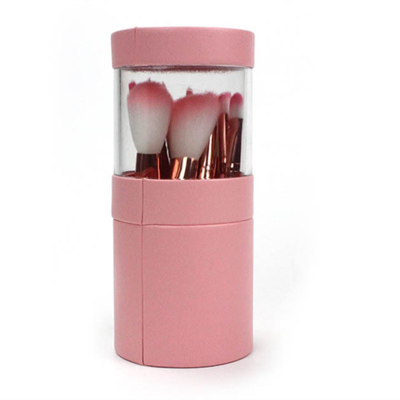 Makeup Brushes Pink & Black Colored Storage Set