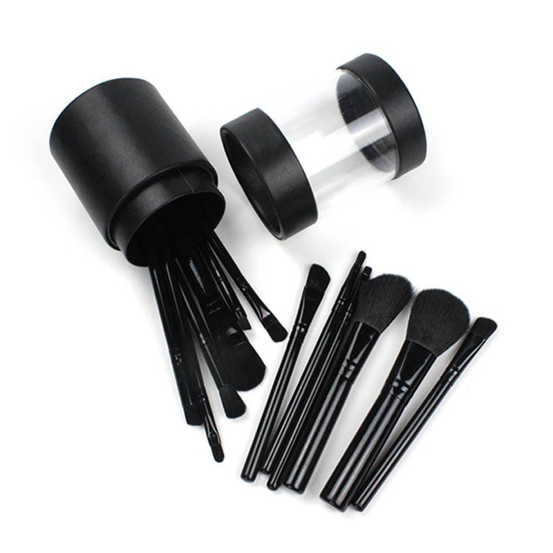 Makeup Brushes Pink & Black Colored Storage Set